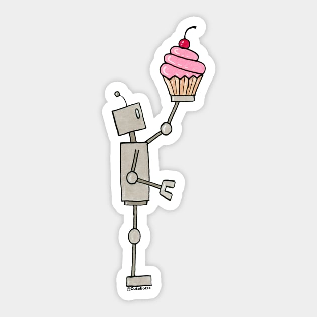 Cutebots Cupcake Sticker by CuteBotss